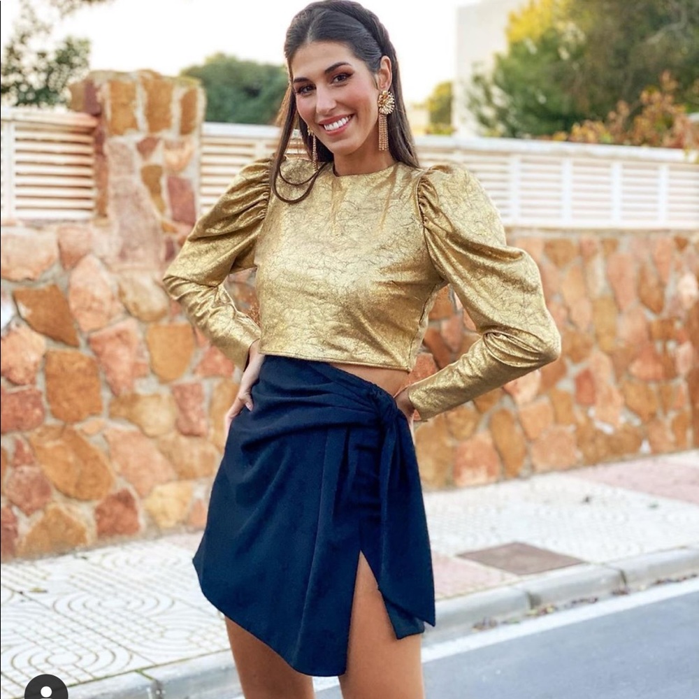 Zara knotted skort bloggers favorite